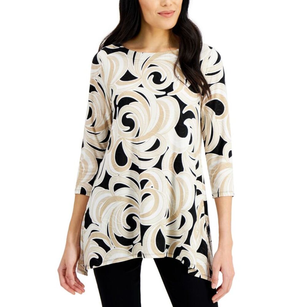 JM Collection Petite Handkerchief Hem Top